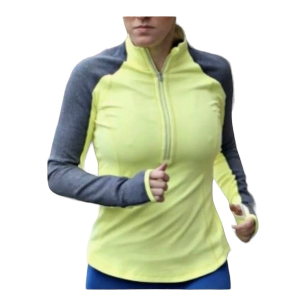 Lululemon Athletica neon green and gray sweatshirt size 6